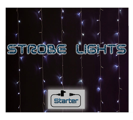 100Led-(IP44)Starter Set Κουρτίνα Strobe (επεκτάσιμη), Διάφανο/4000k,M2ΧY1μ.