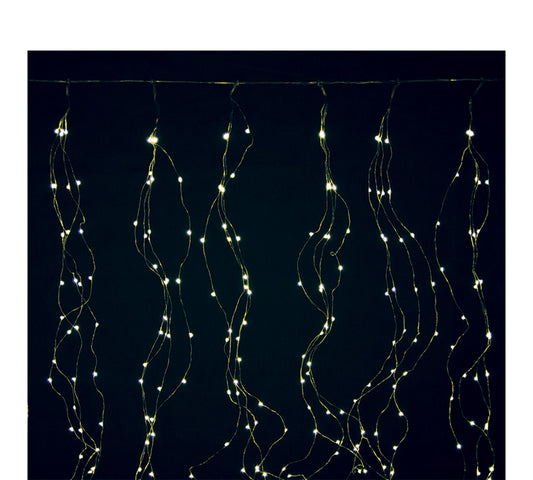 480 Microled με 48 κλαδιά σε σχ.κουρτίνας, Διάφανο/Θ.Λευκό