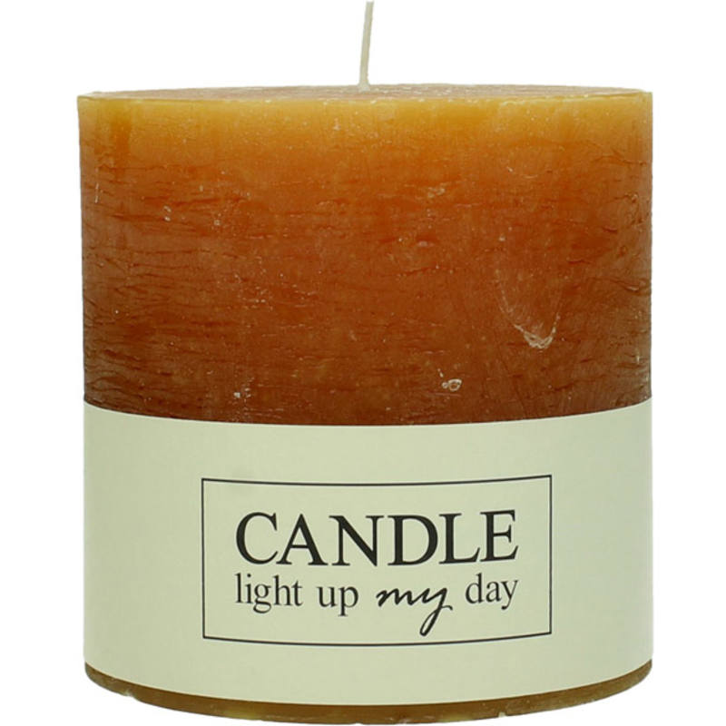 Κερί κορμός σαγρέ κεχριμπάρι 10x10x10cm