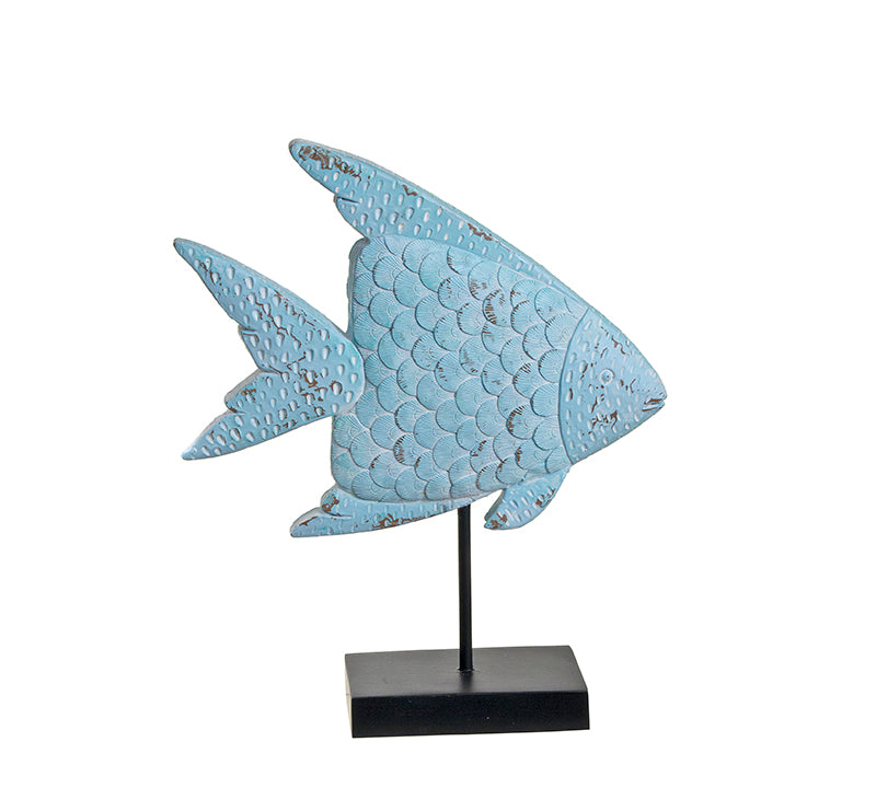 Διακοσμητικό τροπικό ψάρι σε stand, γαλάζιο χρ.,33cm