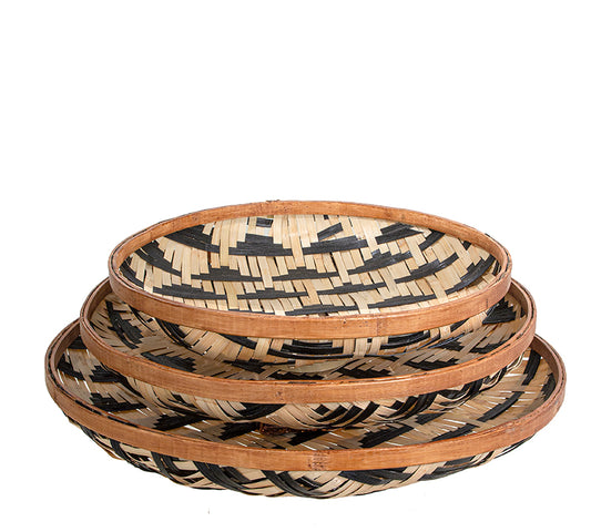 Δίσκοι Bamboo σετ 3τεμ. με γεωμετρικά σχέδια.