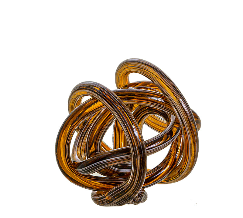 Γυάλινος διακοσμητικός κόμπος μελί,15cm