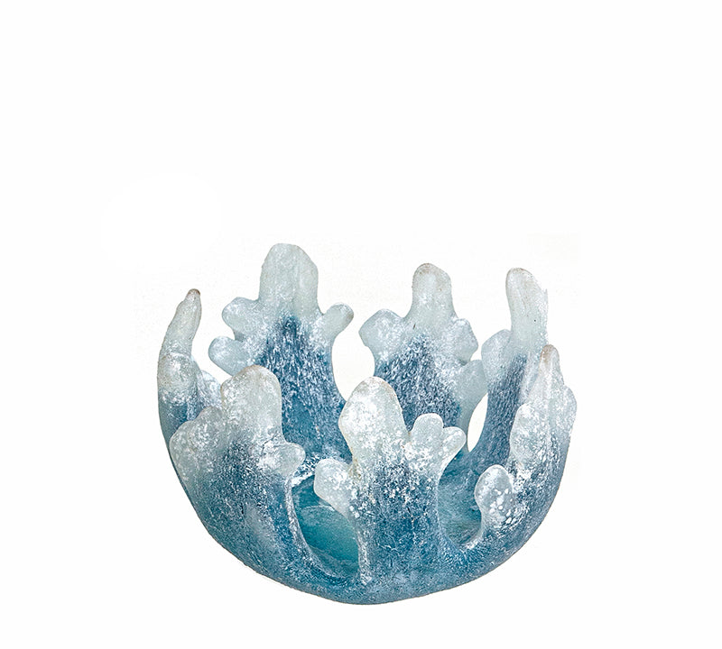 Γυάλινο κηροπήγιο σχ.κοράλι,14x8cm