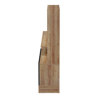 Σύνθετο σαλονιού Seruno pakoworld oak - μαύρο μαρμάρου 170x25x100εκ