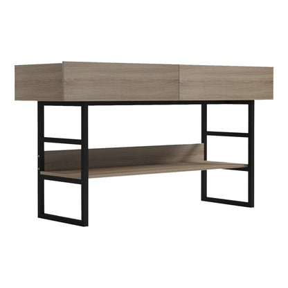 Κονσόλα Vien pakoworld σε sonoma-μαύρη απόχρωση 139x43x75.5εκ