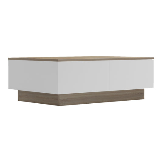 Τραπέζι σαλονιού Winey pakoworld σε sonoma-λευκή απόχρωση 90x60x31.5εκ