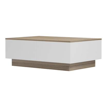 Τραπέζι σαλονιού Winey pakoworld σε sonoma-λευκή απόχρωση 90x60x31.5εκ