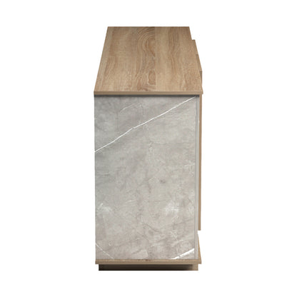 Μπουφές Zafore pakoworld sonoma - γκρι μπεζ όψη μαρμάρου 180x45x80εκ