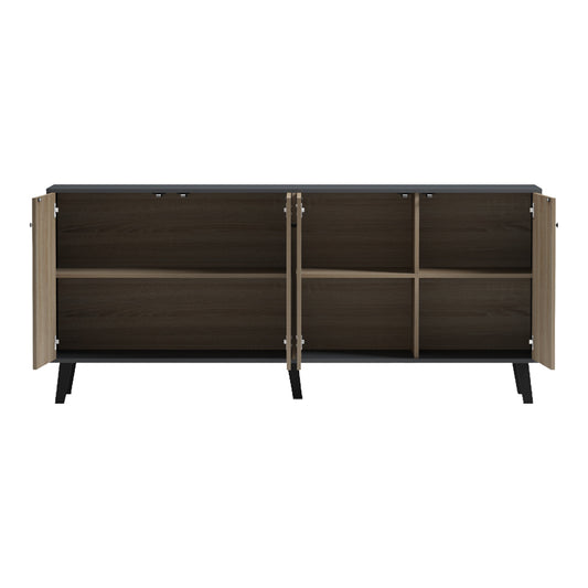 Μπουφές Tuscany pakoworld sonoma-ανθρακί 180x40x78.6εκ