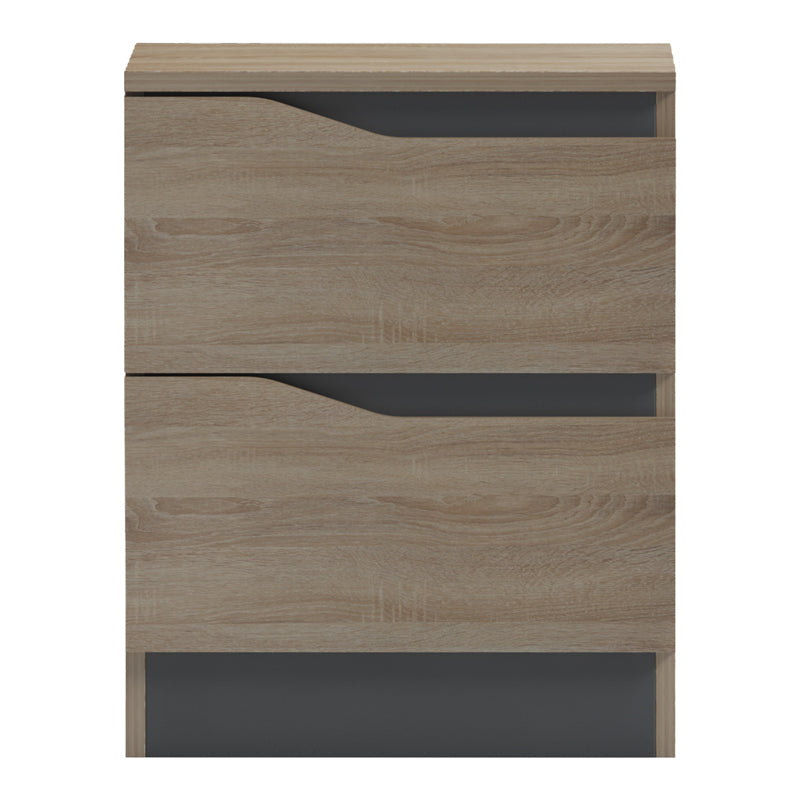 Κομοδίνο Verena pakoworld sonoma-ανθρακί 40x40x50εκ