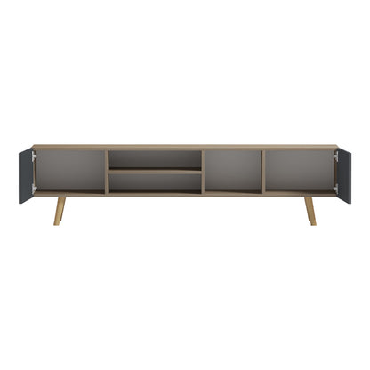 Έπιπλο τηλεόρασης Osclo pakoworld sonoma-ανθρακί 160x30x41εκ
