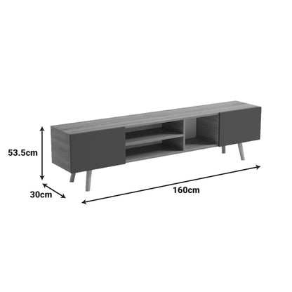 Έπιπλο τηλεόρασης Osclo pakoworld sonoma-ανθρακί 160x30x41εκ