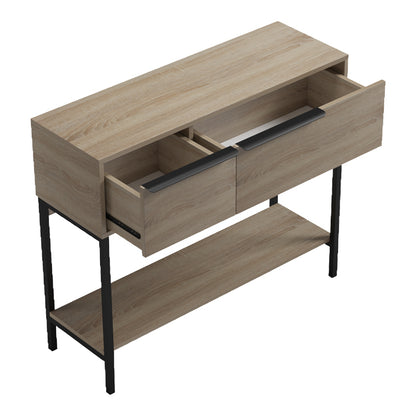 Κονσόλα Nordic pakoworld σε sonoma-μαύρη απόχρωση 90x29,5x76εκ