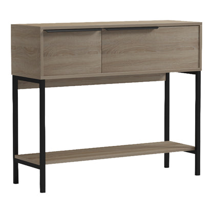 Κονσόλα Nordic pakoworld σε sonoma-μαύρη απόχρωση 90x29,5x76εκ