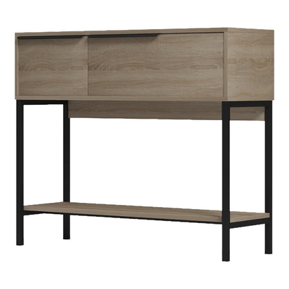 Κονσόλα Nordic pakoworld σε sonoma-μαύρη απόχρωση 90x29,5x76εκ