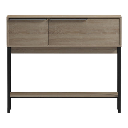 Κονσόλα Nordic pakoworld σε sonoma-μαύρη απόχρωση 90x29,5x76εκ