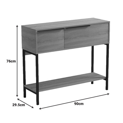Κονσόλα Nordic pakoworld σε sonoma-μαύρη απόχρωση 90x29,5x76εκ
