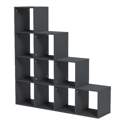 Βιβλιοθήκη Scala pakoworld ανθρακί 129.5x29x129.5εκ