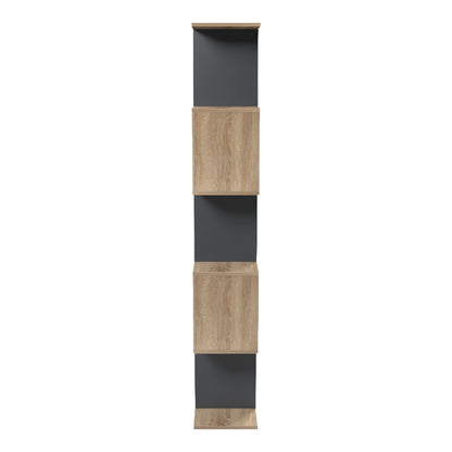 Βιβλιοθήκη Tetri pakoworld sonoma-ανθρακί 121.8x25.4x158.8εκ