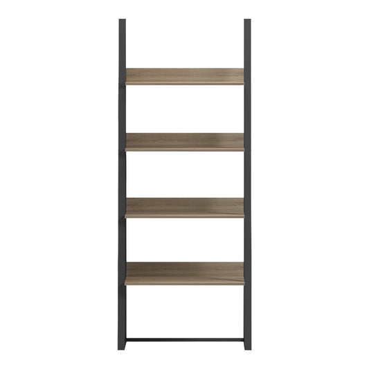 Βιβλιοθήκη-Ραφιέρα Alfa pakoworld sonoma-μαύρο μέταλλο 75x36x185εκ