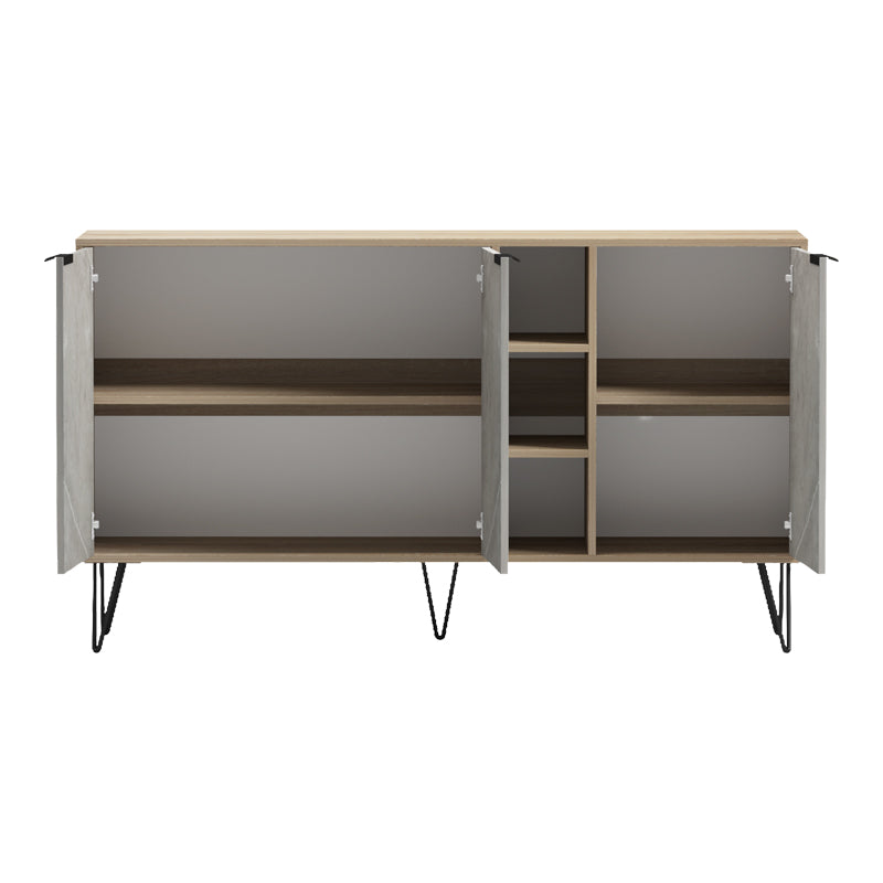 Μπουφές Balain pakoworld sonoma-γκρι μπεζ όψη μαρμάρου 142x35.5x83εκ