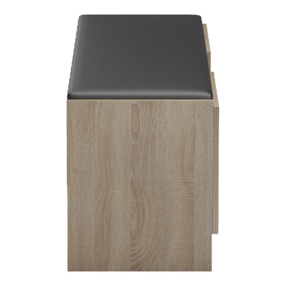 Παπουτσοθήκη-σκαμπό Zulla pakoworld sonoma-μαύρο 110x37x43εκ