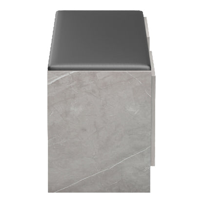 Παπουτσοθήκη-σκαμπό Zulla pakoworld γκρι μπεζ εφε μαρμαρου-μαυρο 110x37x43εκ