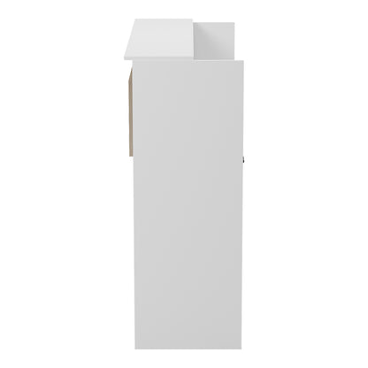 Γραφείο reception Optima pakoworld με led λευκό-sonoma 110x40x110εκ