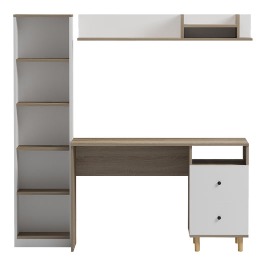 Σύνθεση γραφείου Kontor pakoworld sonoma-λευκό 120x50x160εκ