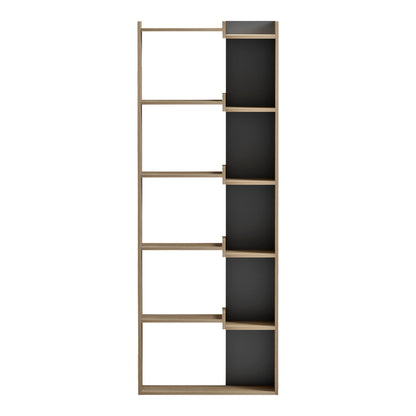 Βιβλιοθήκη Corpus pakoworld sonoma - ανθρακί 61x22x162εκ
