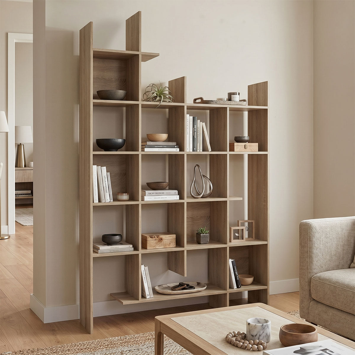 Βιβλιοθήκη Manco pakoworld sonoma 122x25.5x188εκ