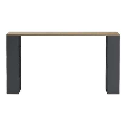 Γραφείο με ραφιέρα Labirent  pakoworld ανθρακί-sonoma 140x60x75εκ