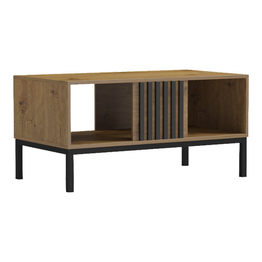 Τραπέζι σαλονιού Delanka pakoworld oak-μαύρο 92x50x46εκ