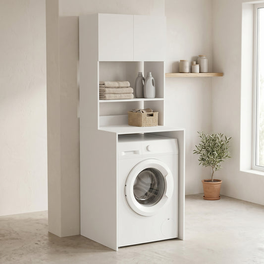 Έπιπλο πλυντηρίου Chaxe pakoworld λευκό 65x60x183.6εκ