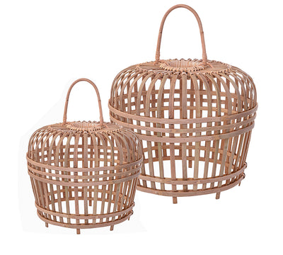 Σετ/2 Καπέλα Bamboo για φωτιστκό οροφής, σχ.κλουβί, 35/48cm