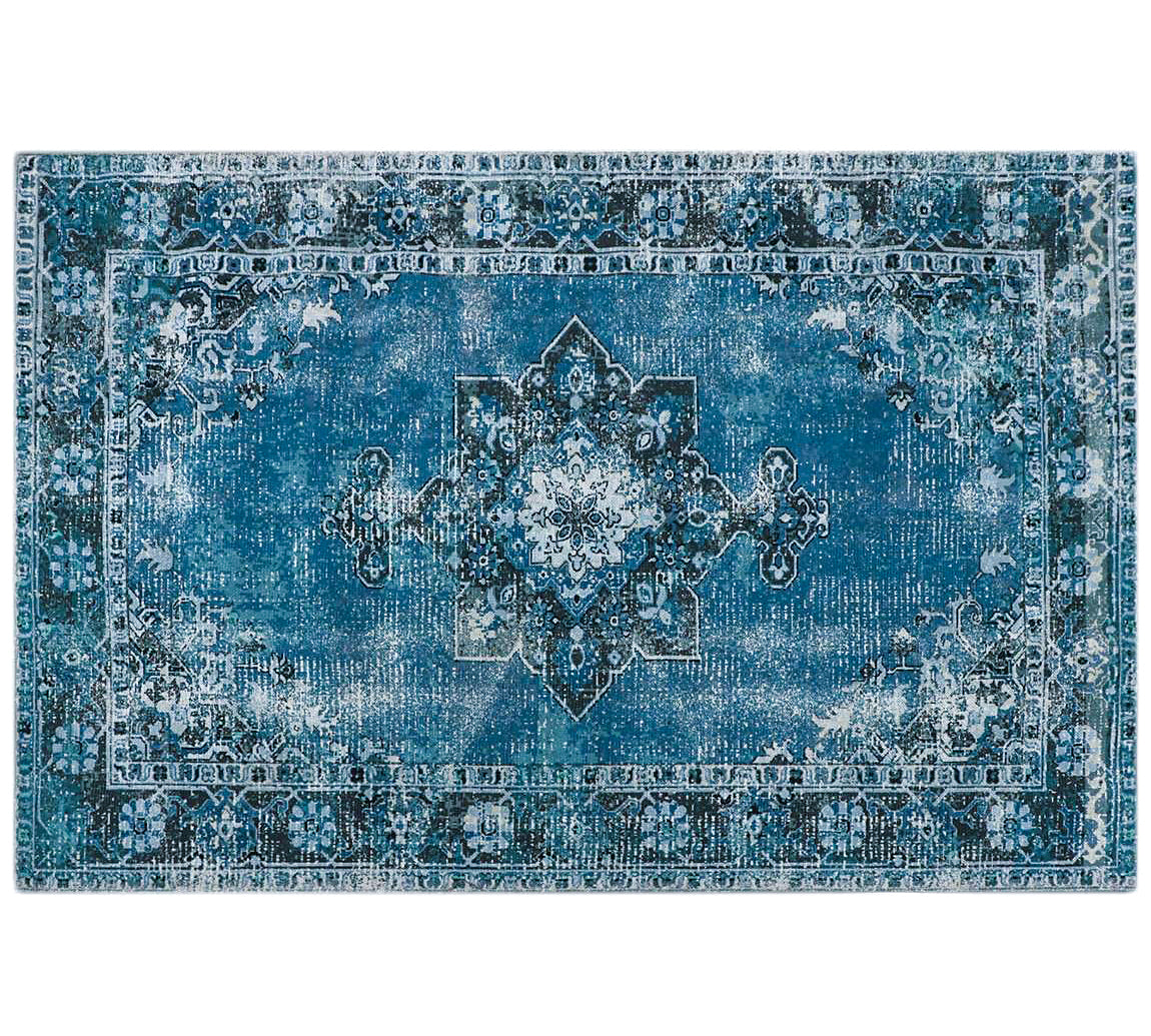 Χαλί με υπόστρωμα, σχ."Balouch",μπλε χρ.,120x180cm