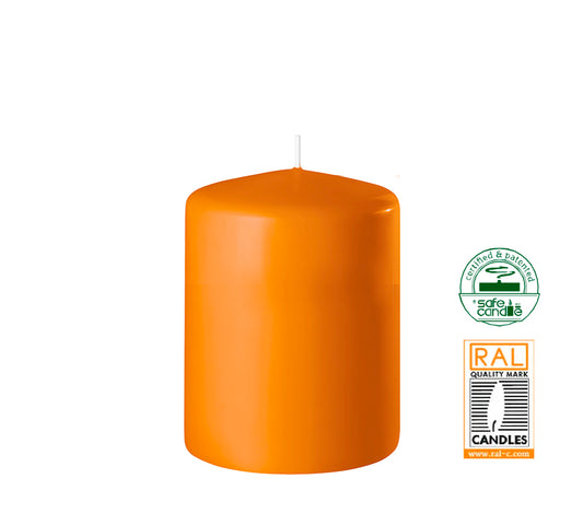 Κερί κορμός πορτοκαλί ματ,7x8cm
