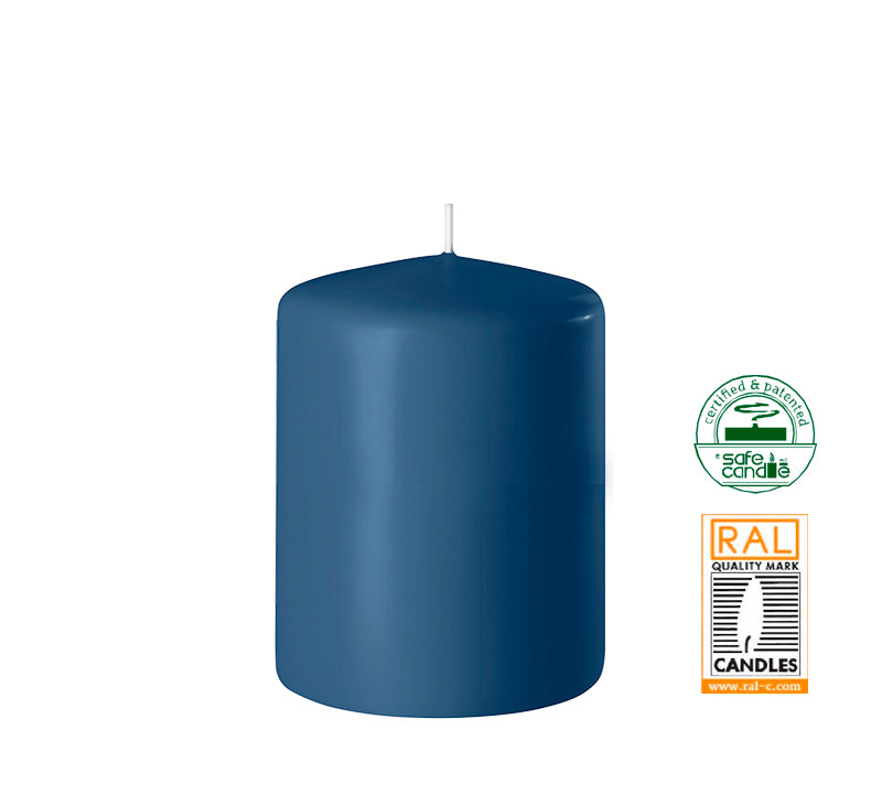 Κερί κορμός μπλε ματ,7x8cm