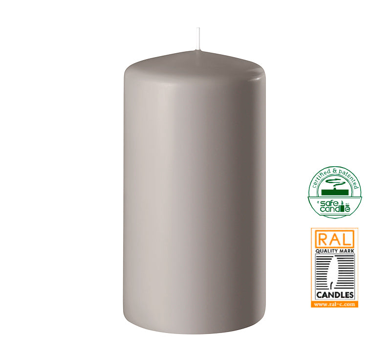 Κερί κορμός αν.γκρι ματ,7x14cm