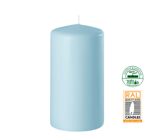 Κερί κορμός γαλάζιο ματ,7x14cm