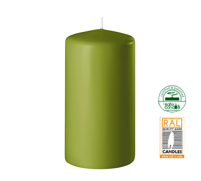 Κερί κορμός λαδί ματ,7x14cm