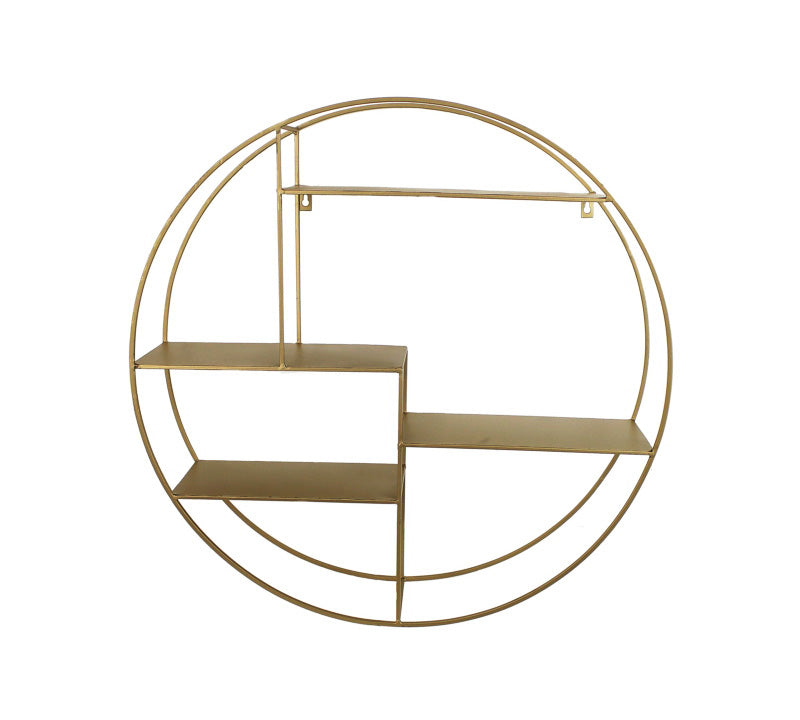 Στρογγυλή ραφιέρα τοίχου σε χρυσό χρ.,68cm