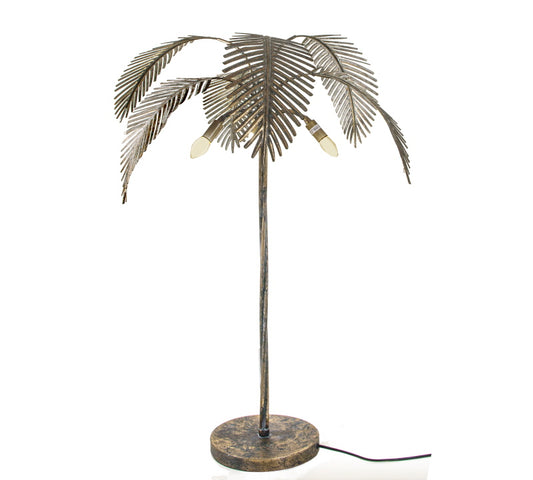 Επιτραπέζια λάμπα "Palm" αντικέ χρυσή Υ.80cm