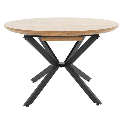 Tραπέζι Lydia pakoworld MDF επεκτεινόμενο καρυδί-μαύρο 120-160x120x79εκ