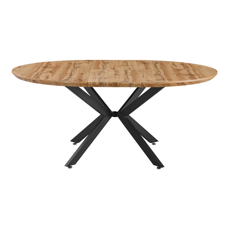 Τραπέζι επεκτεινόμενο Edina pakoworld mdf σε sonoma απόχρωση με μαύρα μεταλλικά πόδια 130-170x130x75