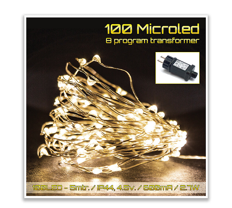100 Microled σε σειρά 8 προγρ.&memory,5mtr.θ.λευκό