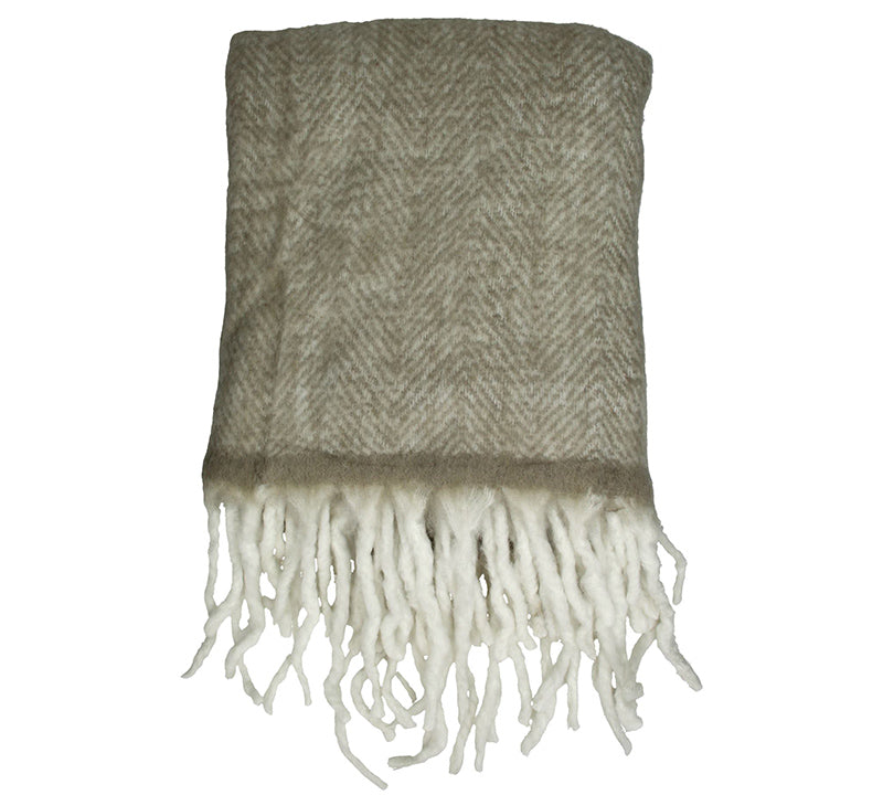 Ριχτάρι μοχέρ σχ.ψαροκόκκαλο γκρι χρ., 130x150cm