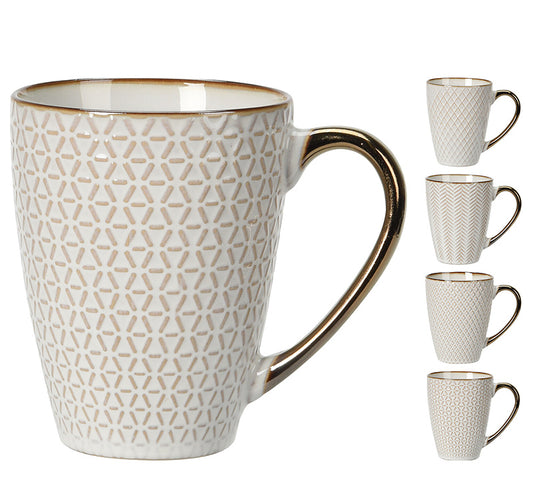 Κούπα 350ml με επίχρυση διακόσμηση, 4σχδ.