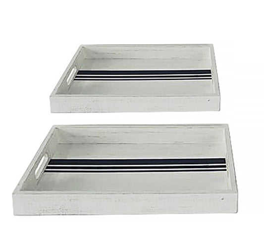 Σ/2 ξύλινοι παραλ/μοι δίσκοι εκρου/μπλε 40/47cm