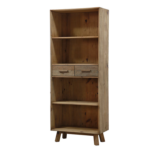Βιβλιοθήκη μασίφ,4 ράφια & 2 συρτάρια,80x40x190cm